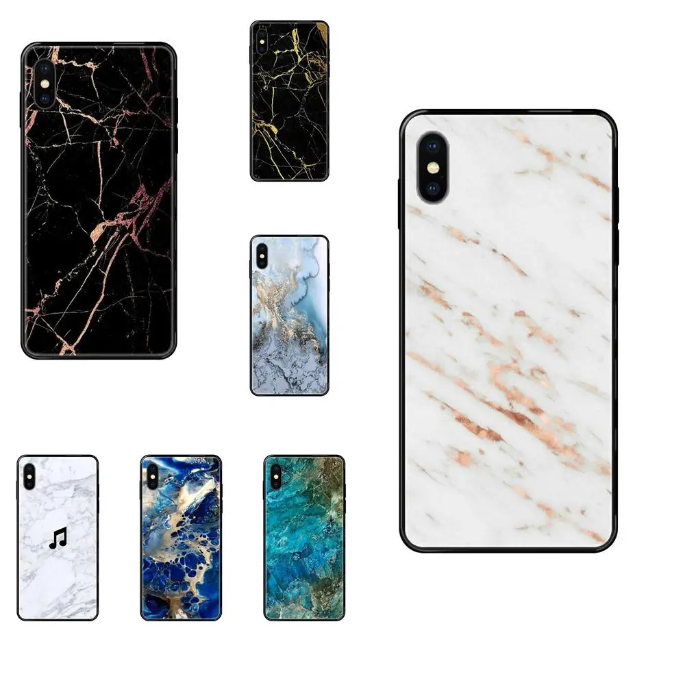 TPU Phone Case Skin Cover For Galaxy S5 S6 S7 S8 S9 S10 S10e S20 edge Lite Plus Ultra Stone Granite Marble Texture Pattern | Мобильные
