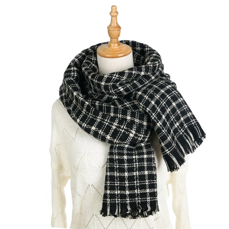 Autumn& Winter New Style Graceful Plaid Scarf Women's Korean-style Versatile Long Faux Cashmere Shawl Scarf Women's Winter