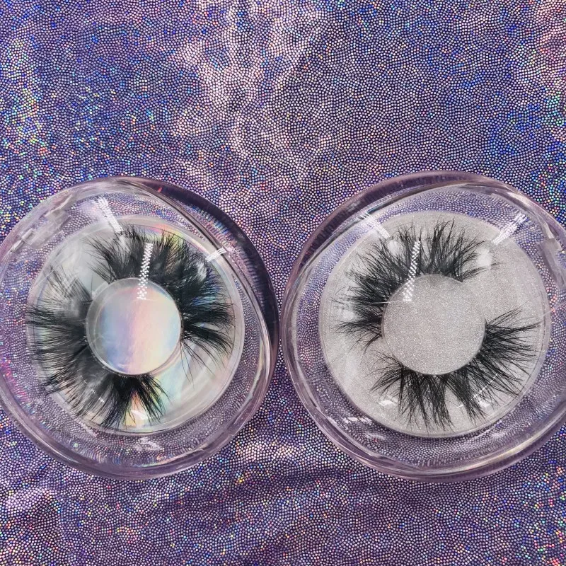 

Natural lashes 3D clear band mink lashes with round box beautiful packing 100% real mink hair eyelashes