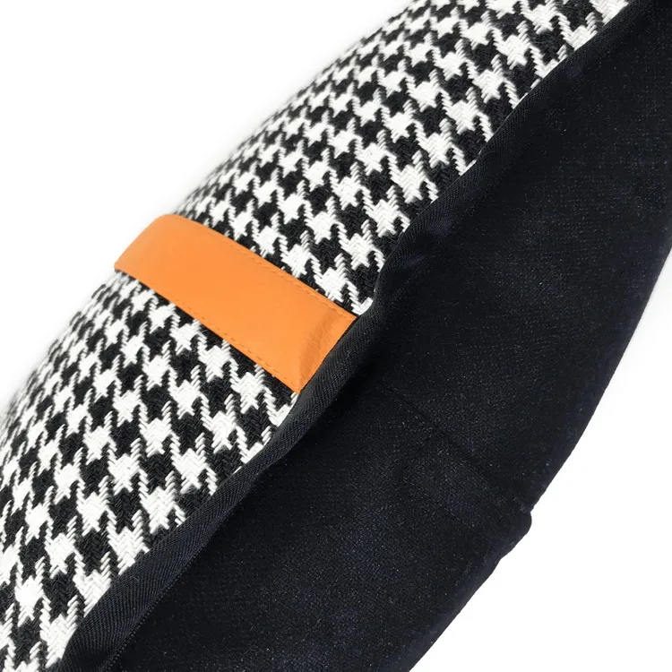 Waliicorners pillowcase lumbar pillow cover for backrest retro houndstooth cushion cover 11 20201009_160553_023