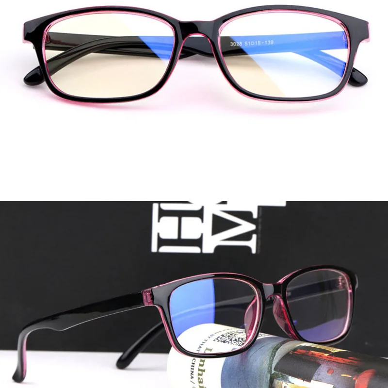 black purple frame С защитой от УФ-излучения квадратный TR90 готовой близорукость очки Для мужчин Для женщин короткий-очки для коррекции зрения-1,0-1,5-2,0-2,5-3-3,5-4-4,5-5-5,5-6 - Frame Color: black purple frame