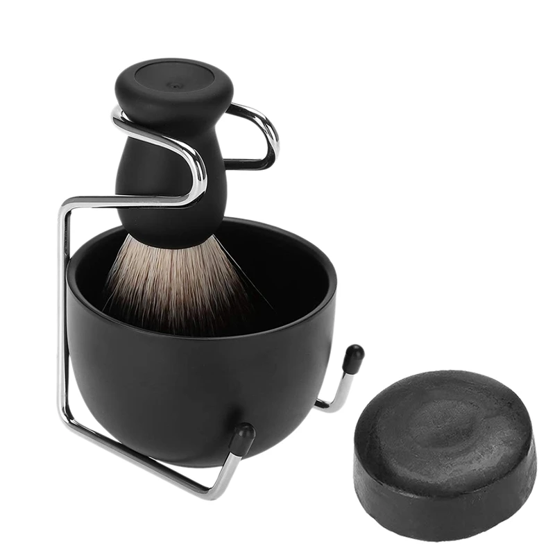 HLZS-наборы для бритья, подарочный набор для мужчин, набор инструментов для бритья бороды, щетка для бритья+ подставка для щетки+ мыло для бритья+ миска для салонов домашнего использования в путешествиях