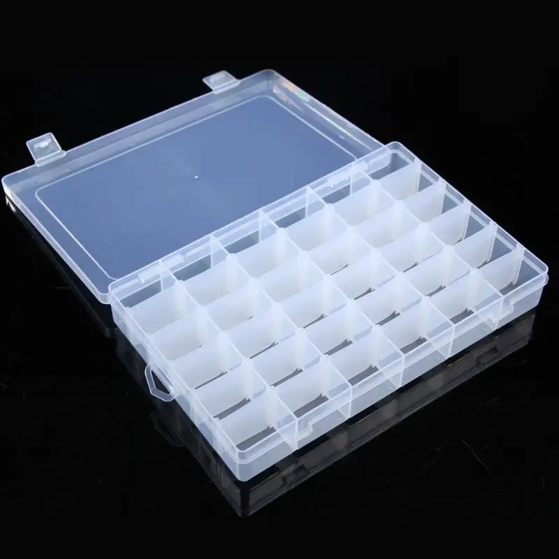 

36 Grid Plastic Adjustable Jewelry Organizer Storage Container Case New And High Quality Easy To Carry Make Storing Easier