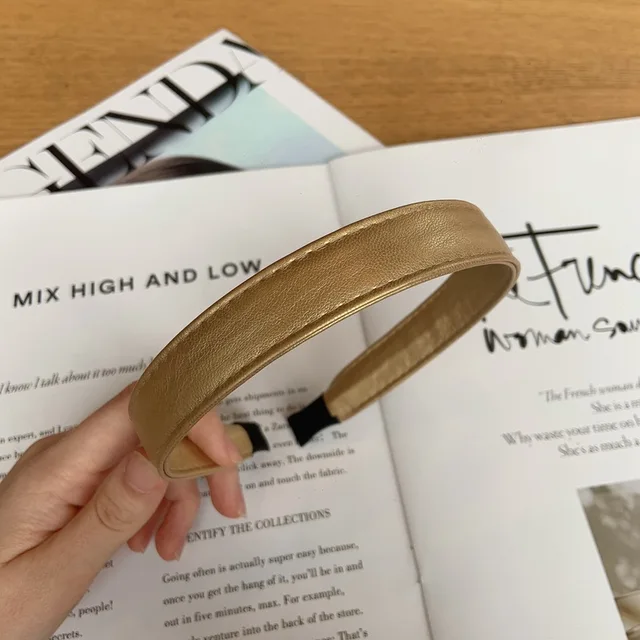 Vintage PU Leather Headband Hairbands Solid Headwear for Women Girls Fashion Hair Band Chic Hair Hoop Hair Accessories 11
