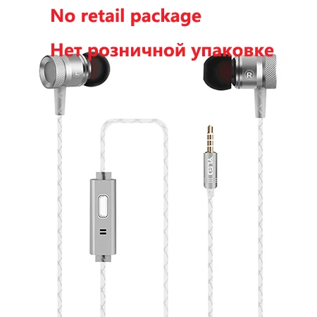 sliver no package Оригинальные G63 металлические басовые наушники микрофон стерео наушники для iPhone X для Xiaomi Redmi Note 7 Pro спортивные наушники 3,5 мм - Цвет: sliver no package