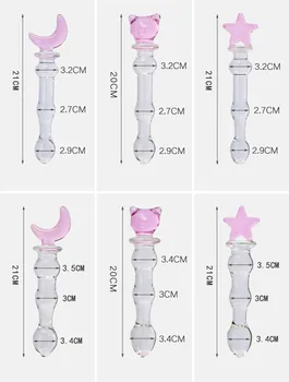 Glass Sex Toys Pyrex Crystal Glass Dildo Gay Anal Beads Butt Plug Female Masturbator Vaginal Anal Stimulation Dildos For Women 5