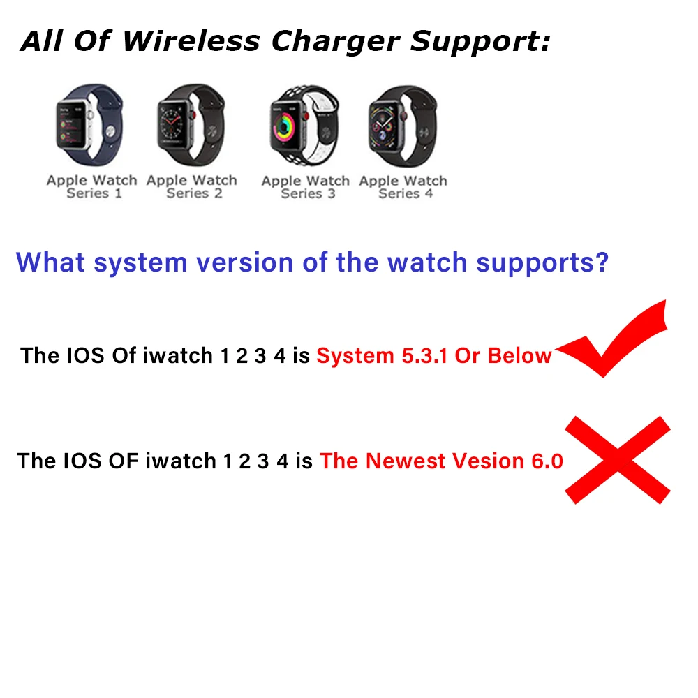2 в 1 Беспроводное зарядное устройство для Apple Watch Series 1 2 3 4 USB Магнитный зарядный кабель 3,3 футов/1 метр для iPhone X XR XS 8 8 Plus