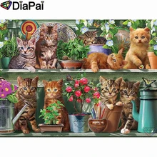 DIAPAI Алмазная картина "Кот Цветок Пейзаж" вышивка крестиком на заказ фото алмаз, вышивка квадратными круглыми настенный Декор для дома A27554