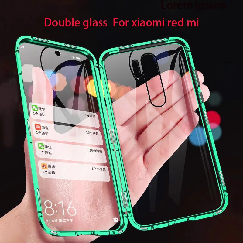 360 металлический магнитный чехол для телефона Xiaomi Redmi 8 8A Note 10 9 7 K20 K30 Pro Полное