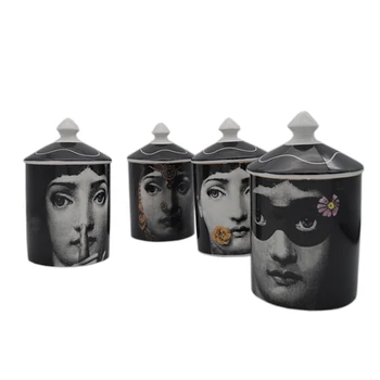 

Roman Tower Candle Holder Jewerlry Storage Jar Huamn Face Cotton Swab Holder Makeup Pen Organization Cotton Pad Organizer