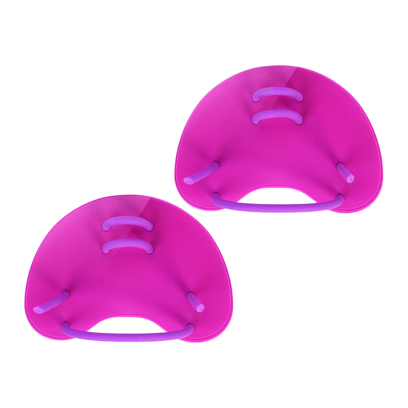 2Pcs Adjustable PP Web Gloves Diving Training Hand Fin Swimming Paddles Silicone Diving Hand Paddle Webbed Gloves - Цвет: Rose Red