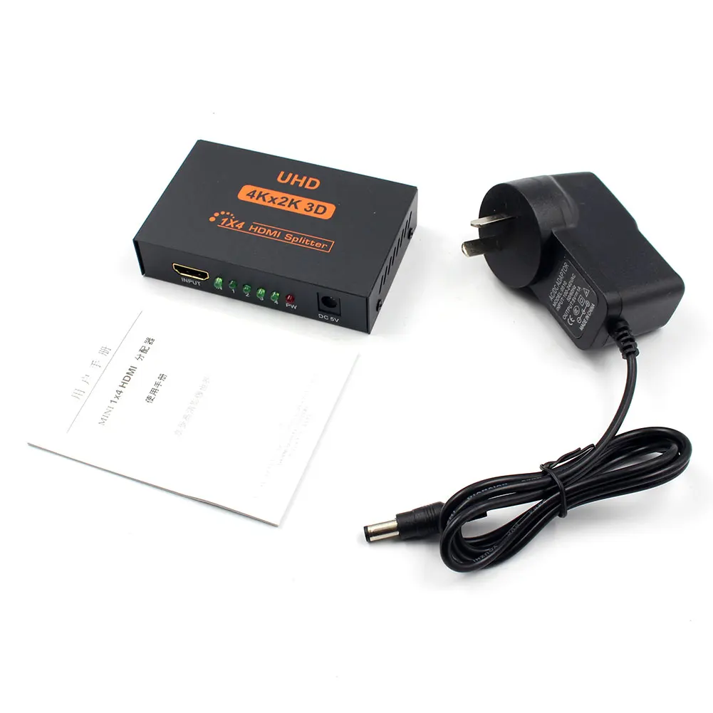 Ultra HD 4K HDMI сплиттер 1X4 порта 3D UHD 1080p 4K* 2K видео HDMI переключатель HDMI 1 вход 4 выхода концентратор ретранслятор усилитель