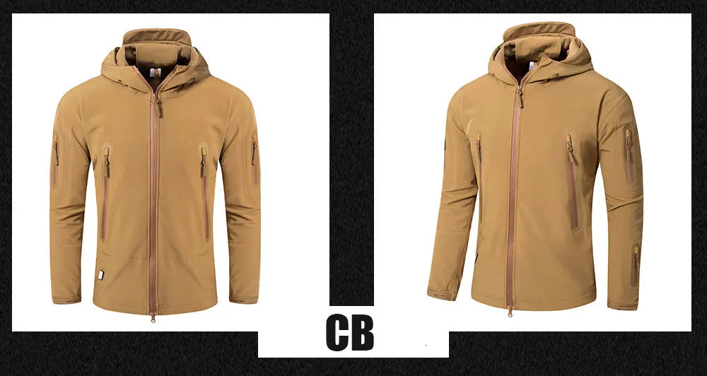 Тактическая куртка для охоты на открытом воздухе из кожи акулы, водонепроницаемая куртка из полиэстера для кемпинга, камуфляжная армейская куртка с капюшоном