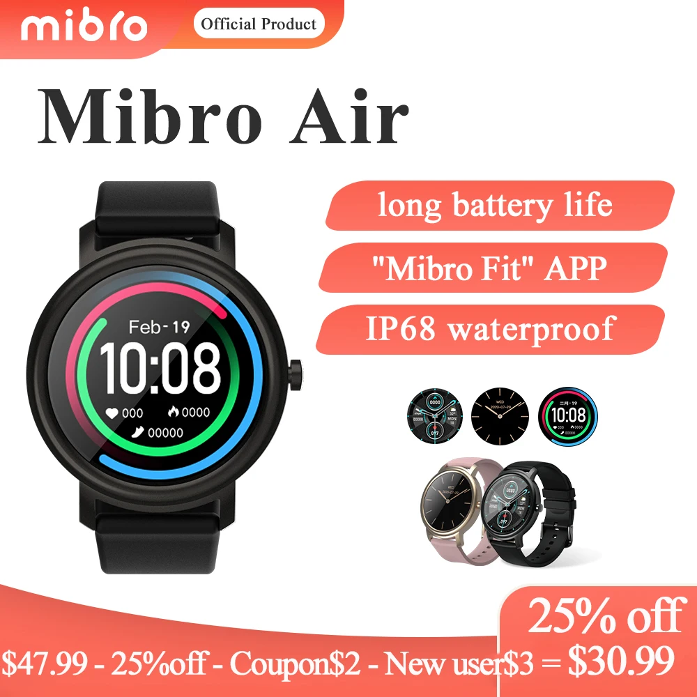 

Mibro Air Electronics Bluetooth Smart Watch Men Women's Watches Sport Smartwatch Fitness Heart Rate Monitor women's watch gift