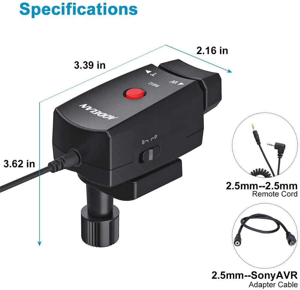 controle remoto aodelan para câmera de vídeo tripé com controle zoom para sony