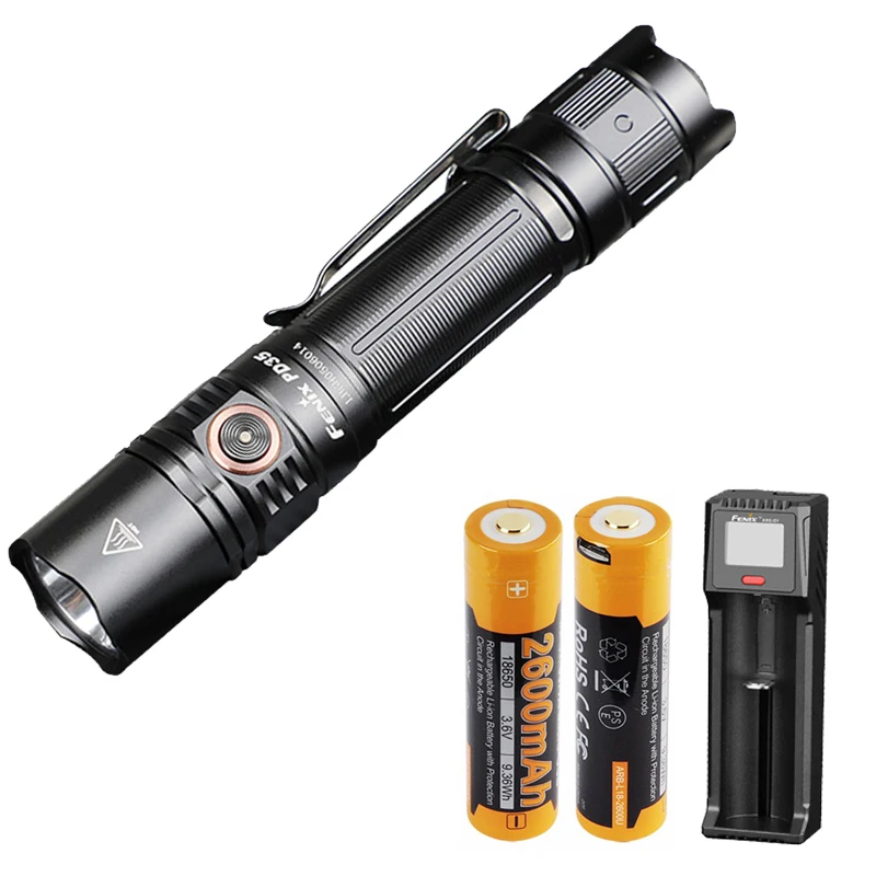 Фонарик Fenix PD35 V3.0 Luminus SFT40 светодиодный тактический фонарик 1700 люмен + 2 батареи fenix