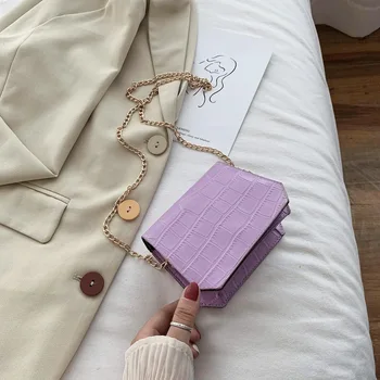 

2020 new female bag shoulder small bag niche bag retro stone grain shoulder bag foreign temperament chain crossbody bag