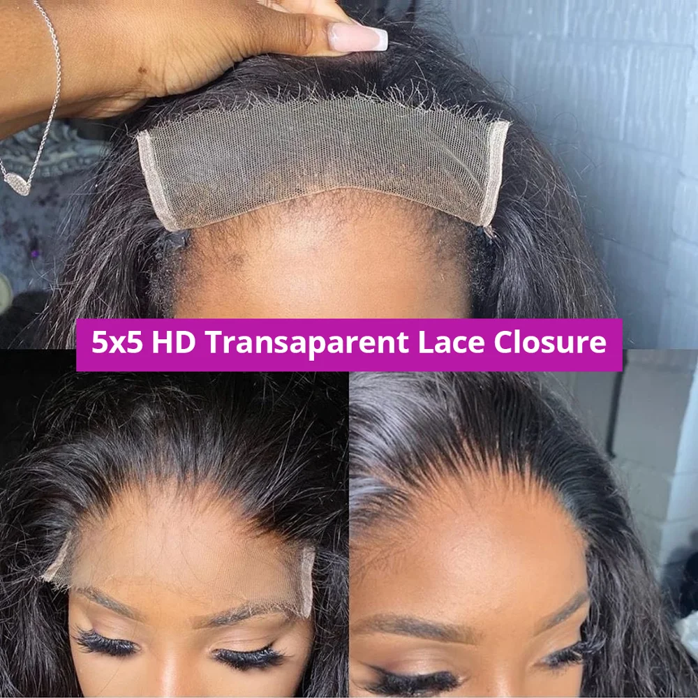 Invisible HD Lace Frontal Closures 5x5 Undetectable Lace Closure With Baby Hair Straight Remy