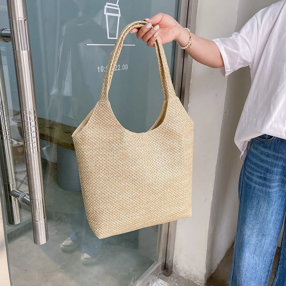 2021 Summer Straw Bags For Women Handmade Beach Bags Raffia Rattan Woven Handbags Female Vacation Large Capacity Tote Bags 