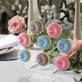 

Semi-circular Dessert Donut Display Stand Rack Wedding Birthday Party Decoration Acrylic Semi-circular