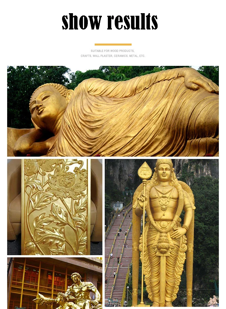 Water-based metallic paint 24K shiny gold leaf paint flashing bronzing gold exterior wall plaque pai