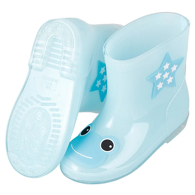 Children's rain shoes boys and girls outdoor water shoes direct sales non-slip student boots PVC baby rain boots plus cotton - Цвет: Красный