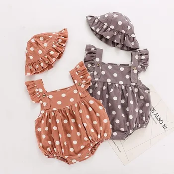 

2020 Summer children's clothing infant leotard baby dot cotton strap Romper
