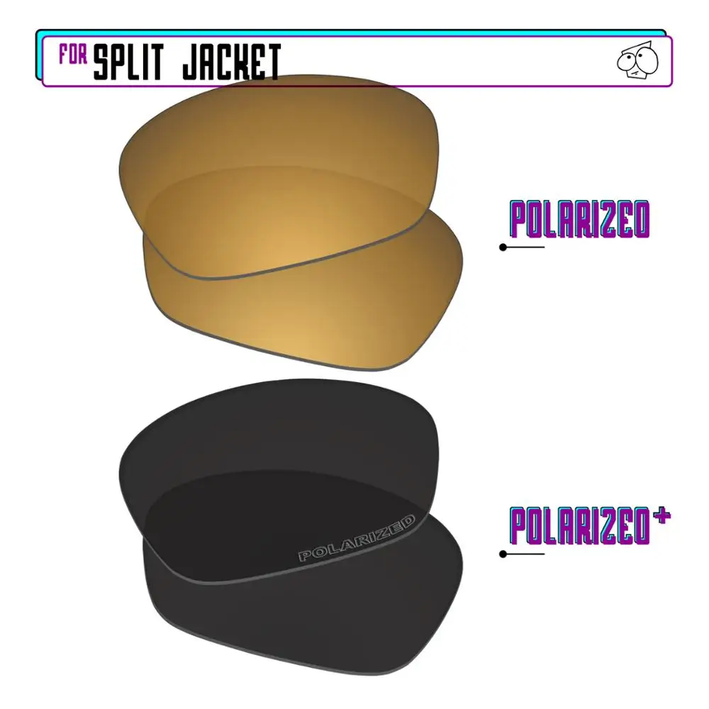 

EZReplace Polarized Replacement Lenses for - Oakley Split Jacket Sunglasses - BlackPPlus-GunmetalP