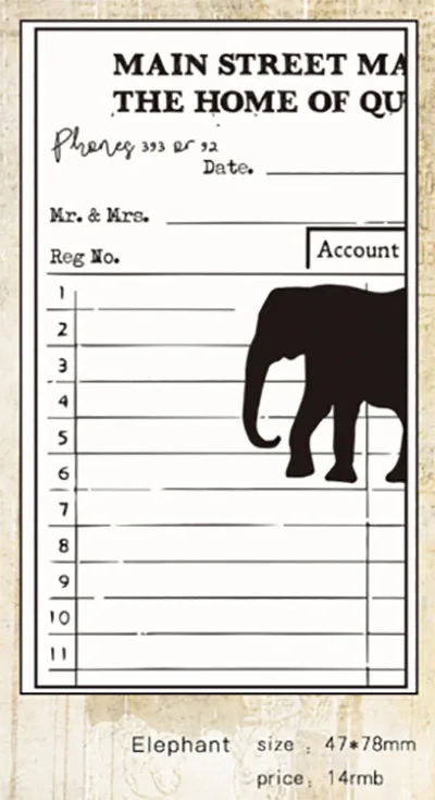 Moodtape винтажный деревянный ясный Штамп для DIY скрапбукинга/фотоальбома декоративная печать портретный CatDog резиновый штамп печать - Цвет: Elephant