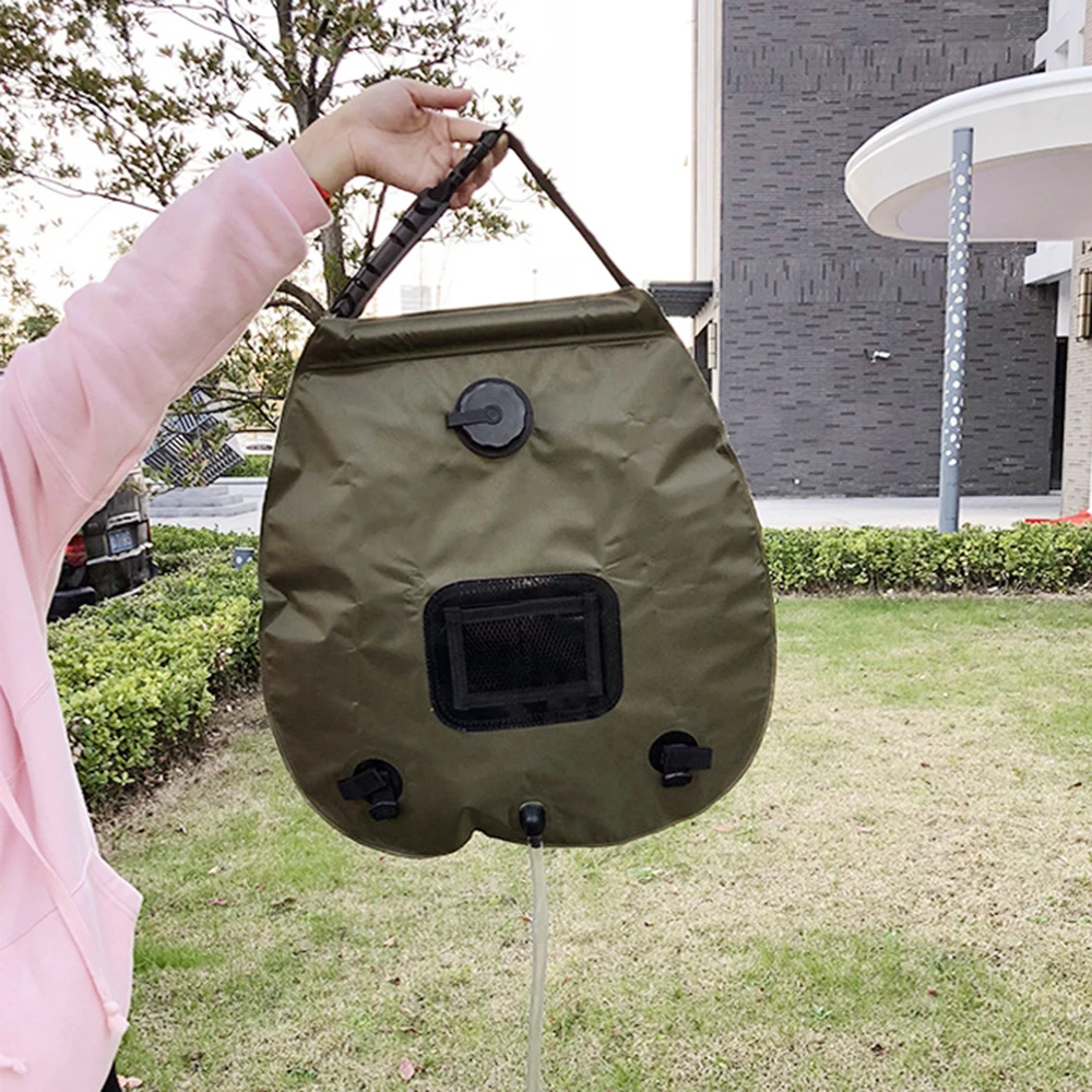 Outdoor Water Bags For Hiking Camping Shower Bag 20L Heating Camping Shower Hydration Bag Hose Switchable Shower Head