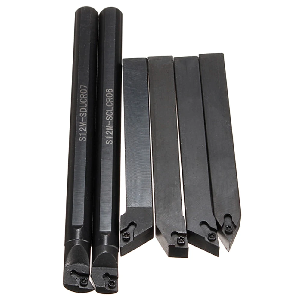 

Hot 6Pcs Kit of Lathe Holder S12K-SDUCR07 + SDJCR1212H07 + SDJCL1212H07 + SDNCN1212H07 + SCLCR1212H06 + S12K-SCLCR06 + Wrench