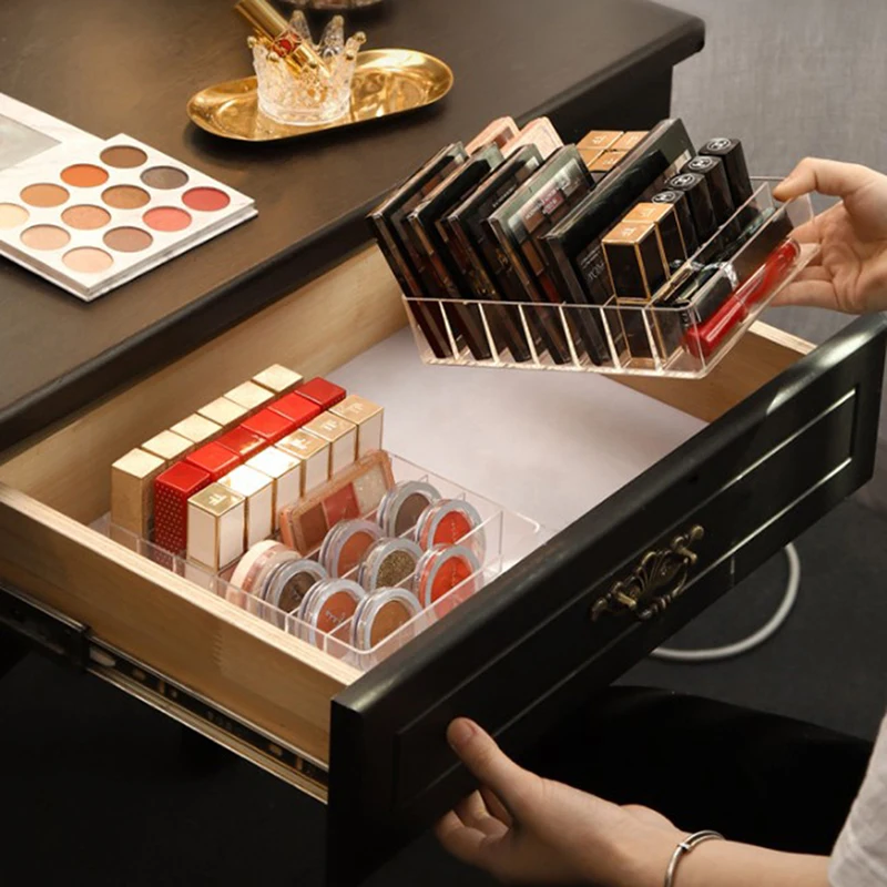 Acrylic Makeup Organizer with 7 Drawers & 16 Slots Jewelry Cosmetics  Storage Box