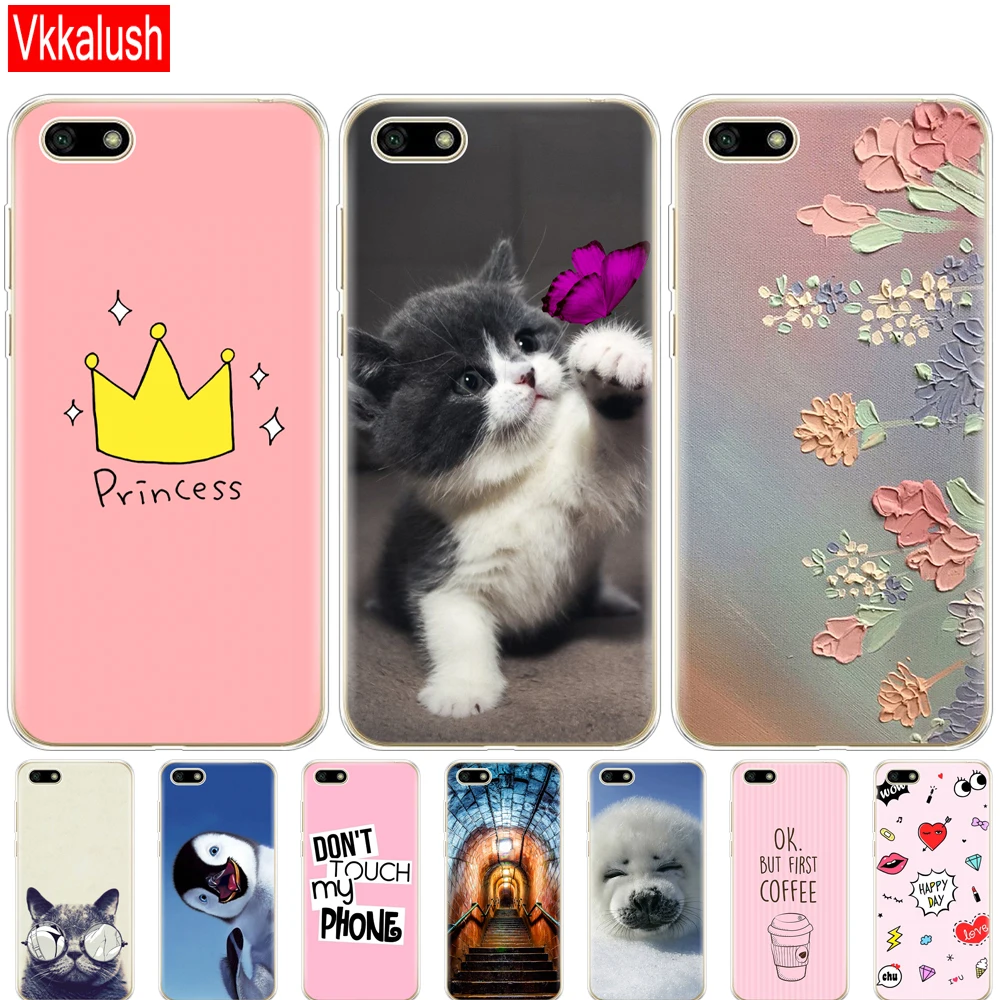 Mobile Silicon Phone Bag For Huawei Honor 7S 5.45&quot Case Cover Soft TPU Various Coque 7 S Honor7S Shell | Мобильные телефоны и