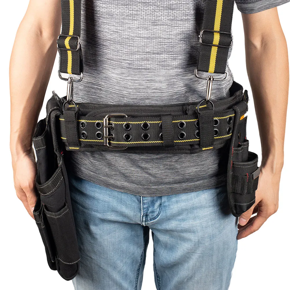 personalized tool bag Padded Electrician Tool Belt Nail Pocket Apron Padded Heavy Duty Adjustable for DIY Electrician Carpenter Joiner bike tool bag