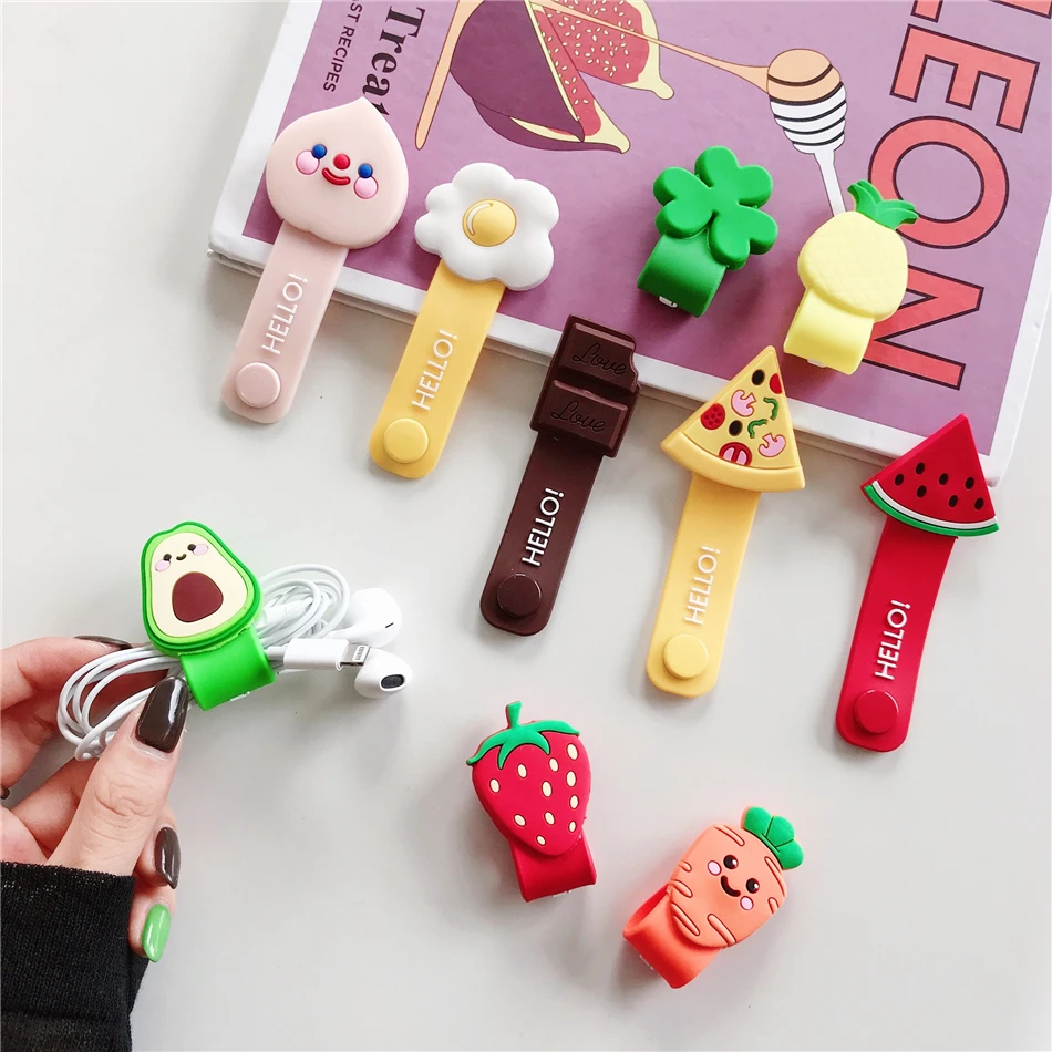 Cute Cable Organizer Bobbin Winder Protector Wire Cord Management Marker Holder Cover For Earphone iPhone 12 Sansung MP3 USB iphone 8 clear case