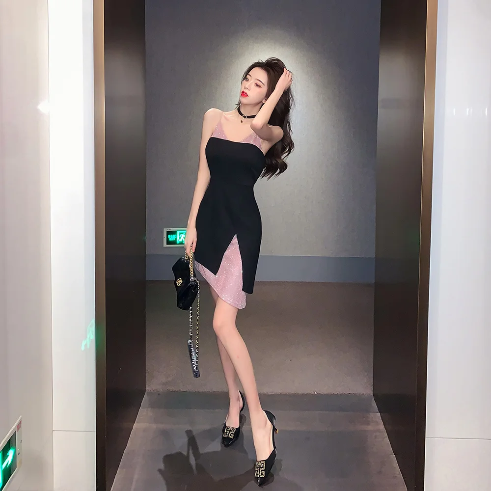 Товары cмаз Новое привлекательное облегающее платье в стиле пэчворк двух цветов