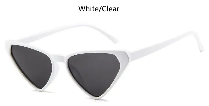 white gray Европейский стиль треугольные солнечные очки кошачий глаз оттенки для женщин винтажные очки gafas de sol mujer - Цвет линз: white gray