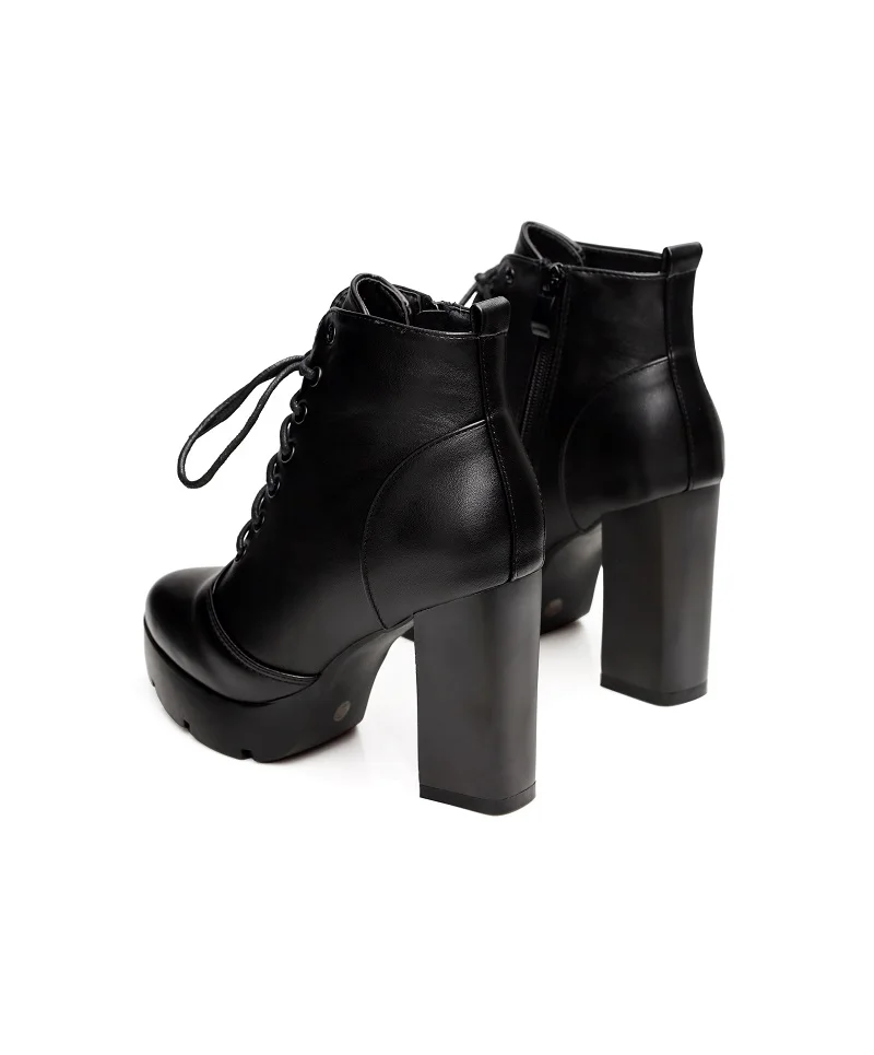 Осенне-зимние женские ботинки ботильоны с острым носком на каблуке 7 см ботинки на толстом высоком каблуке из искусственной кожи женская обувь