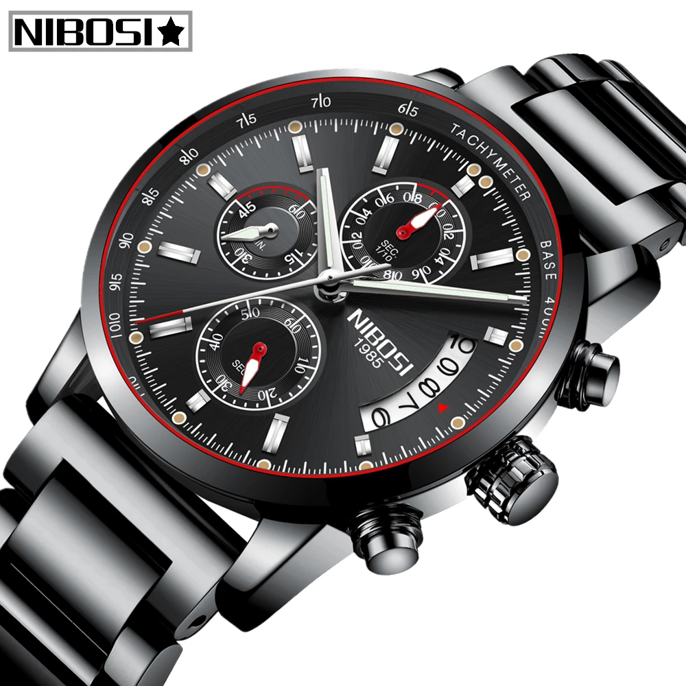 

Relogio Masculino NIBOSI Brand New Fashion Mens Watches Top Brand Luxury Waterproof Quartz Watch Men Big Dial Business Men Watch