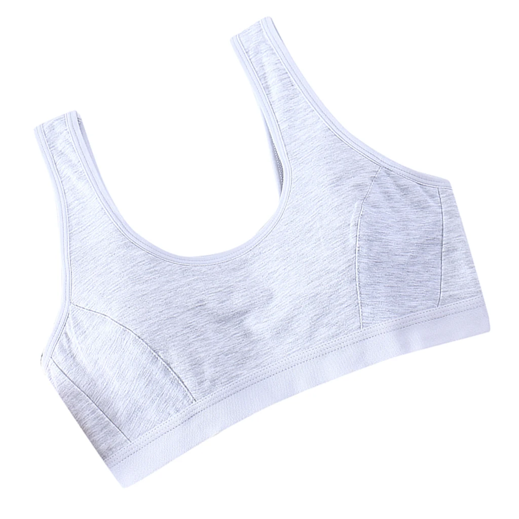 Teen Solid underwear 12 year old  Lovely Girl Training Bra Underwear Vest Top Wireless Cotton Bralette Racerback белье женское