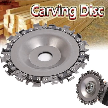 

4 Inch Wood Carving Disc Cut Chain 22 Tooth Grinder Disc Fine Chainsaw For 100/115 Angle Grinder Wooking Tools