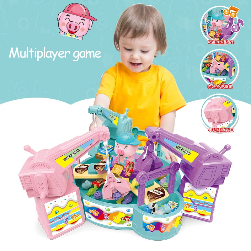 Аркадная игра мини коготь машина игрушка Мультиплеер конкурентоспособная Конфета захват кукла шары Ловца настольная игра Веселые автоматические игрушки Дети