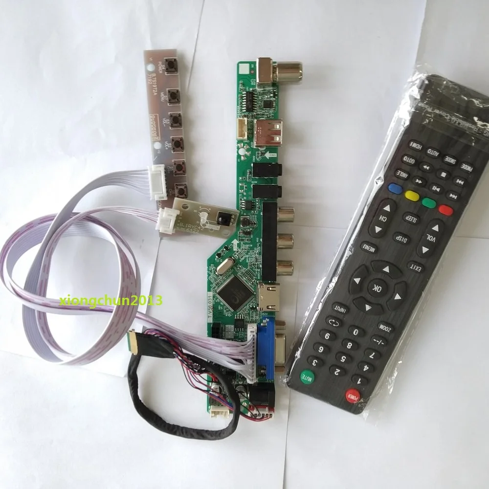 ТВ 56 комплект для N140BGE lcd светодиодный 1" панель экрана контроллер драйвер платы ТВ AV USB HDMIVGA пульт дистанционного управления 1366 × 768 40pin LVDS