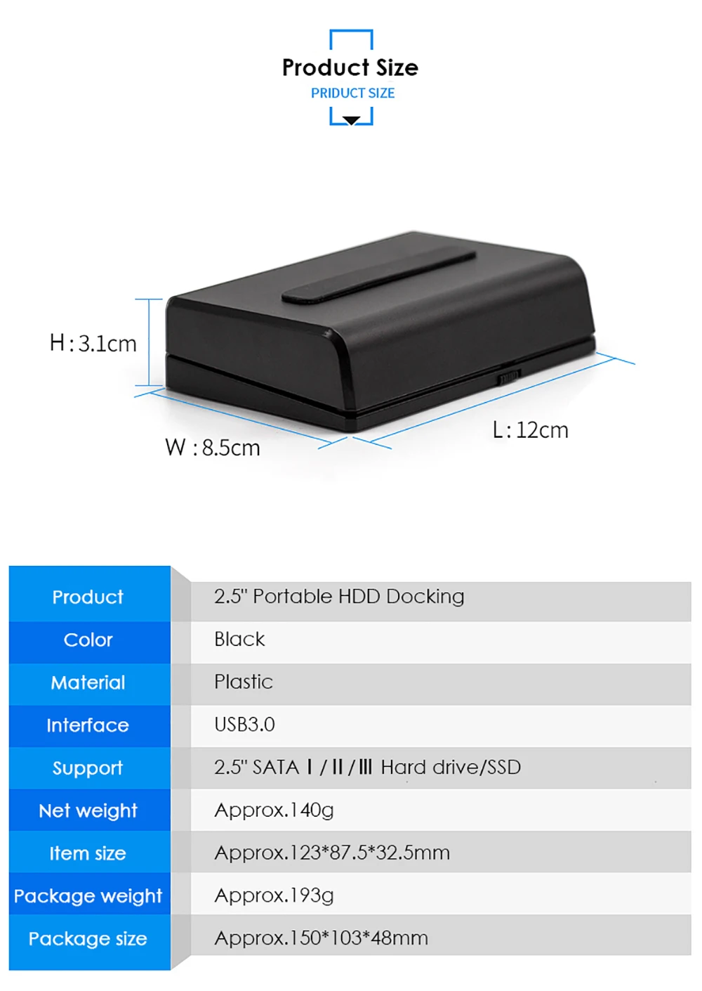 OImaster EB1067U3 внешний жесткий диск адаптер USB 3 0 HDD док станция для 2 5 дюймов с кабелем