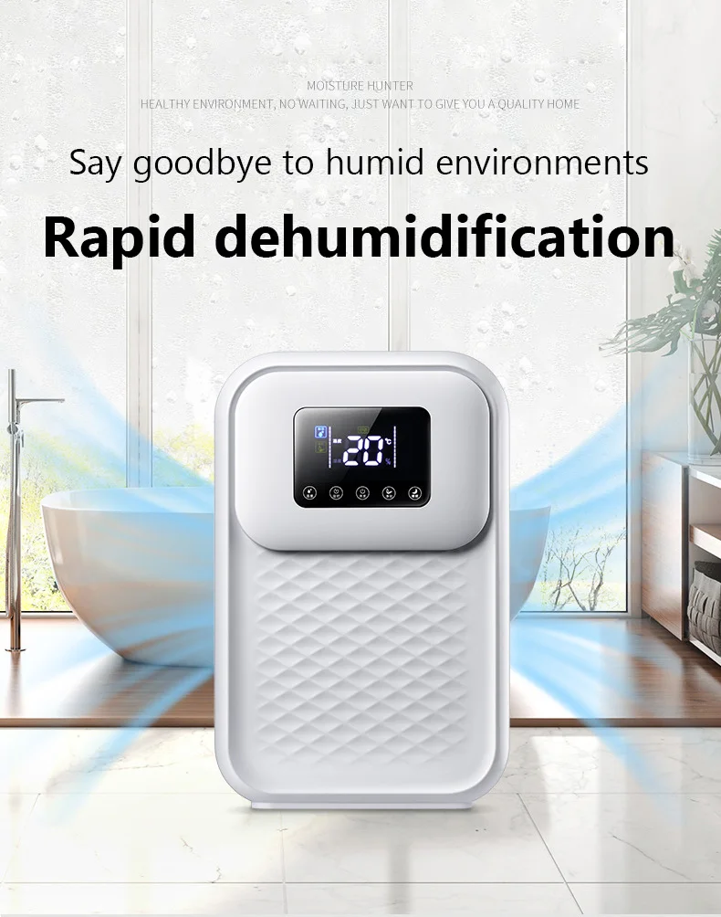 Description Picture 4 of item1.7L Intelligent Dehumidifier Constant humidity Setting Touch panel Remote control All-in-One Air Dryer Moisture Absorber Purify