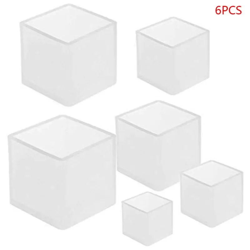 

6pcs/set Cube Silicone Candle Mold Soap Gypsum Clay Making DIY Jewelry Epoxy