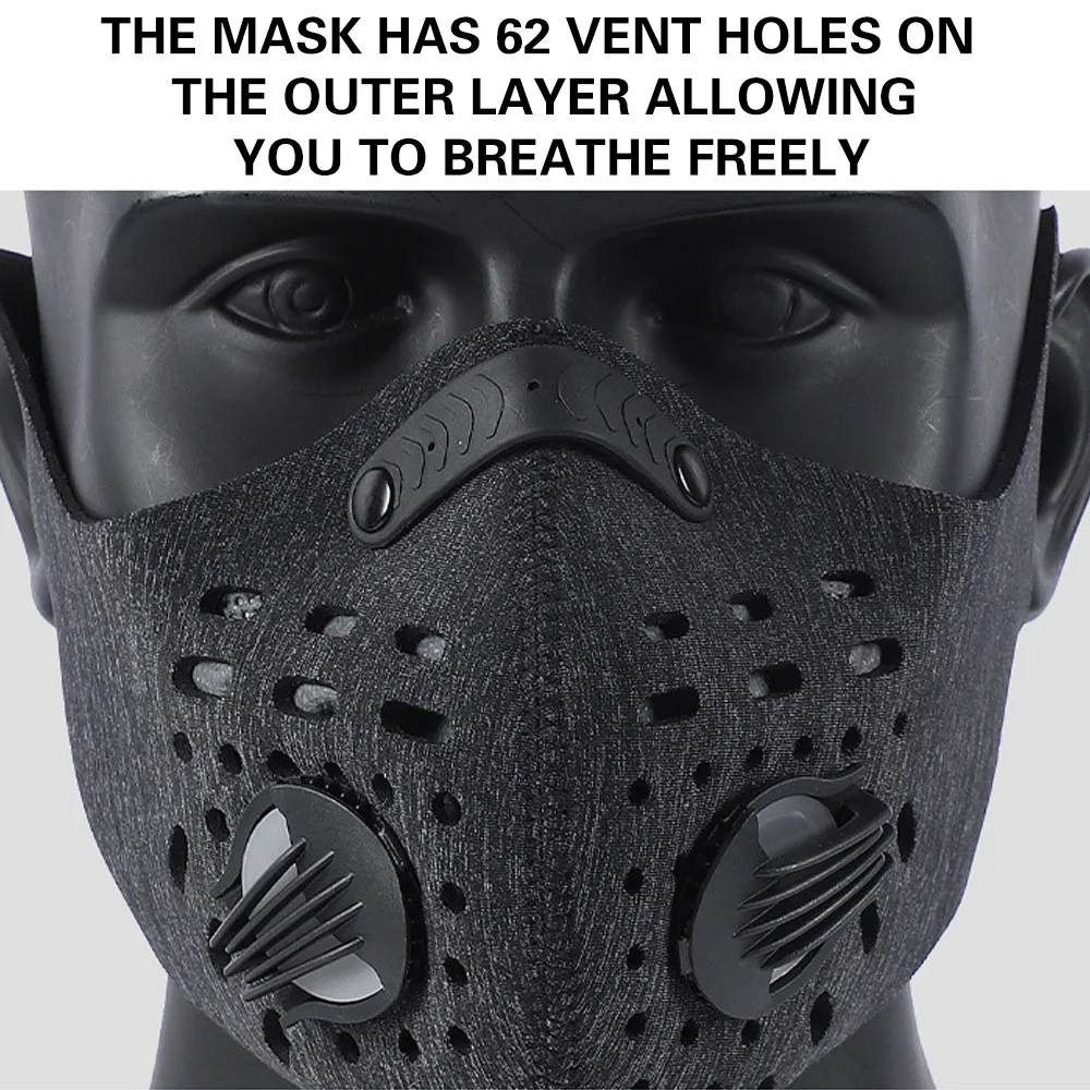 1-3pcs KN95 Cycling Face Mask Sport Training Mask PM2.5 Anti-pollution Running Mask Activated Carbon Filter Washable Mask
