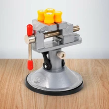 

1 Set Strong Suction Cup Base Carving Table Bench Vise Mini DIY Metal Space-Saving Press Clamp Carving Fixture Vise With Wrench