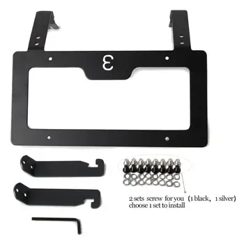 

Aluminum Alloy License Plate Frame Front Bumper License Plate Holder Mount Bracket Kit for Tesla Model 3 2017-2019