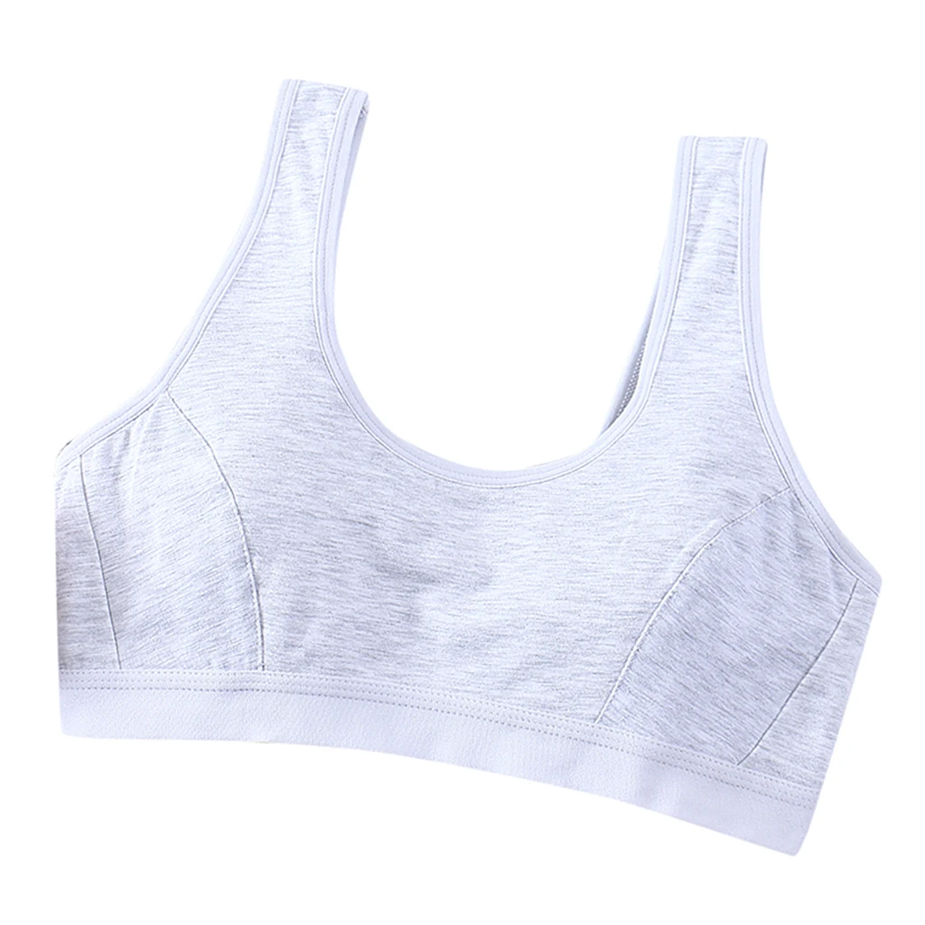 Teen Solid underwear 12 year old  Lovely Girl Training Bra Underwear Vest Top Wireless Cotton Bralette Racerback белье женское